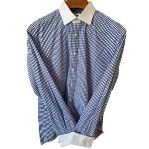 Luxury Business ta Business 100% Egyptian Cotton Dress Shirt Size 18, 36/37